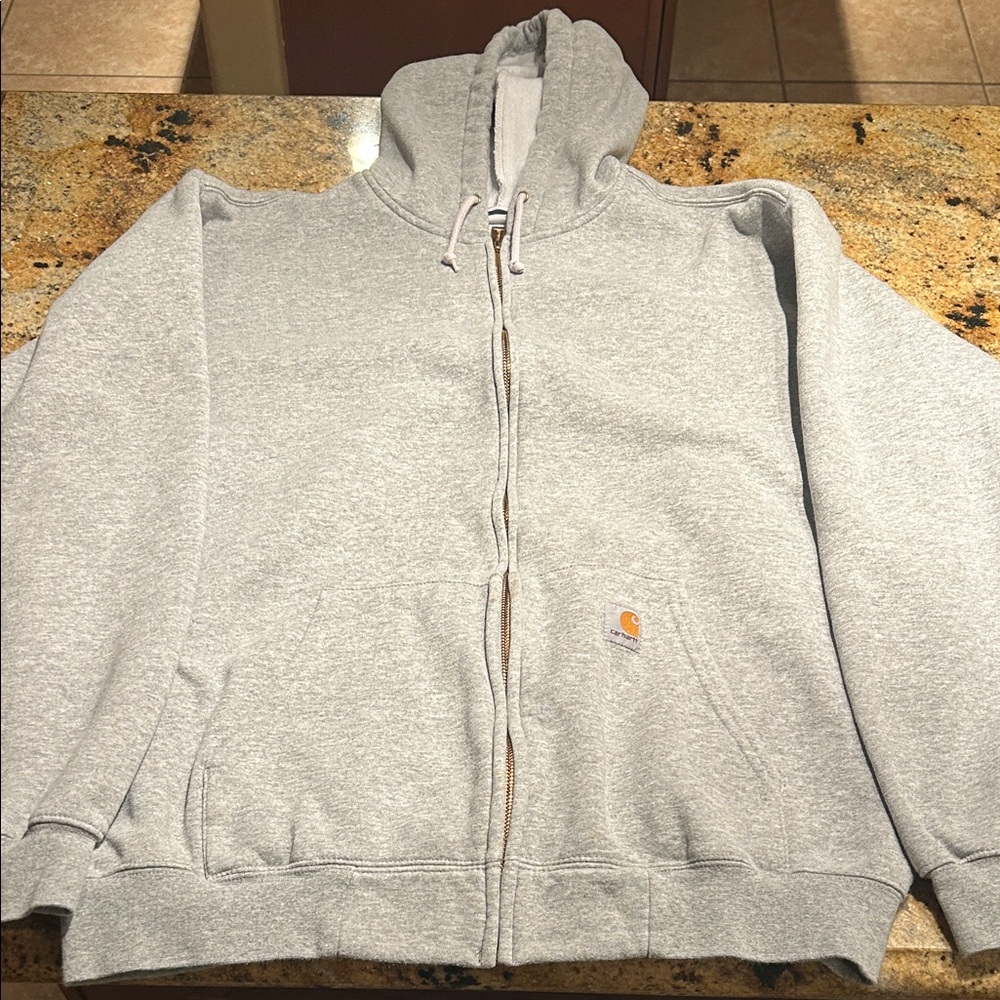 Carhartt Light Gray Full-Zip Hoodie